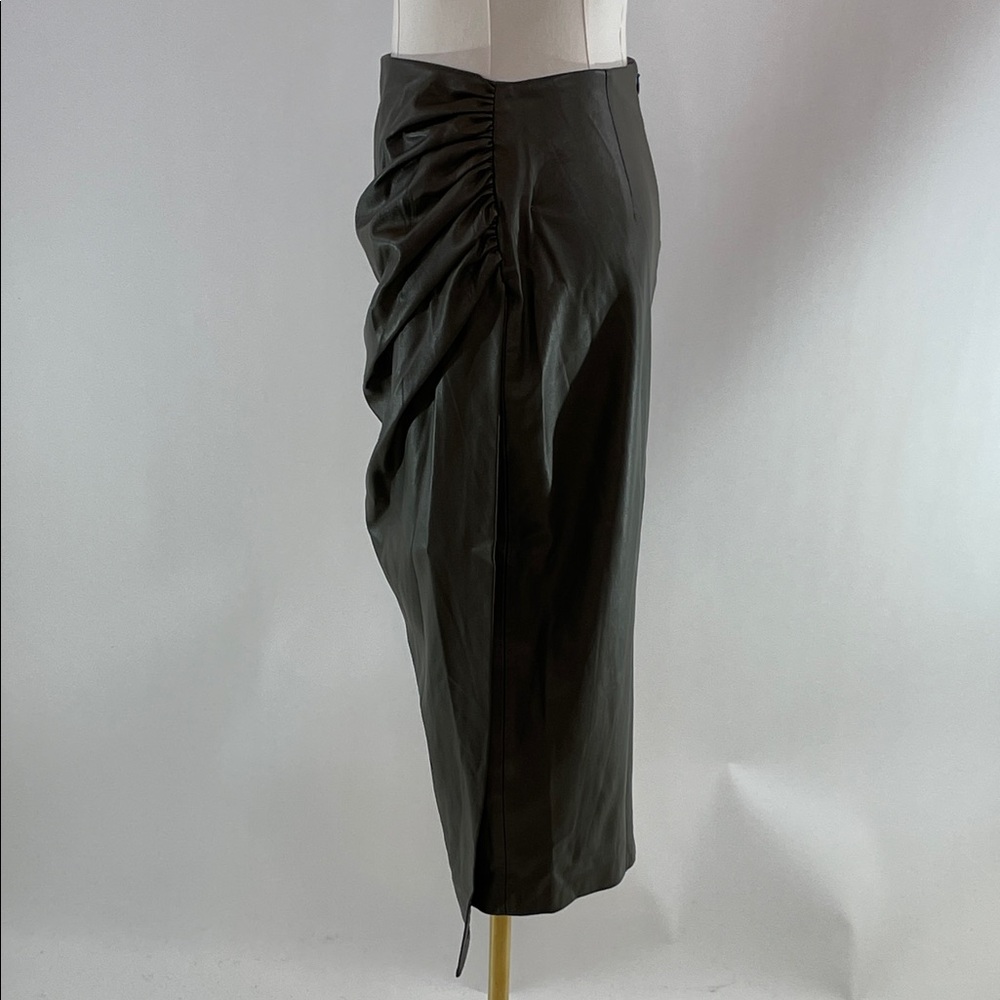 Jason Wu x RTR Green Leather Pencil Skirt, 2 - Picture 4 of 10